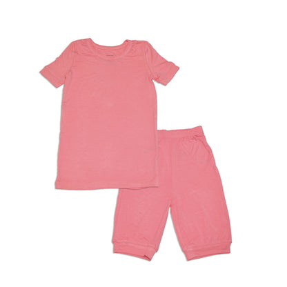 Pyjama en rayonne de bambou avec haut à manches courtes et short — Pink Lemonade