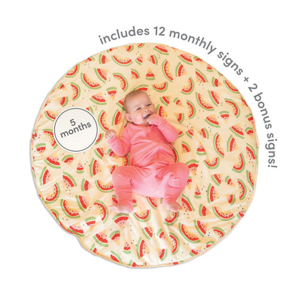 Rayon from Bamboo Playmat & Monthly Sign Card Set (Watermelon Rainbow Print)