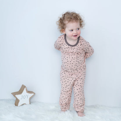 Pyjama en rayonne de bambou à manches longues — Doodle Hearts