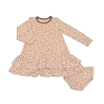 Robe à volants en jersey et bloomer en rayonne de bambou — Doodle Hearts
