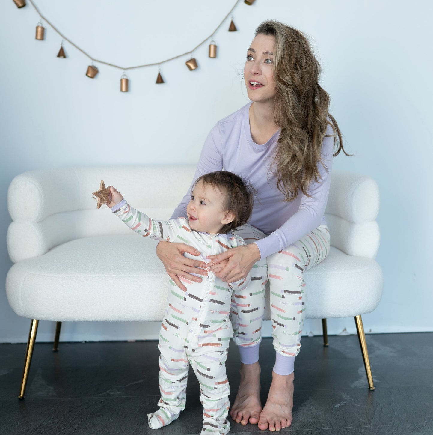Bamboo Zip Up Footies (Pretty Pencils Print)