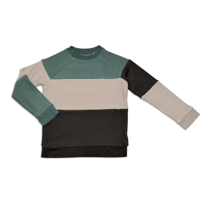 Rayon from Bamboo Fleece Colorblock Sweatshirt (Pine/Drizzle/Pirate Ship)