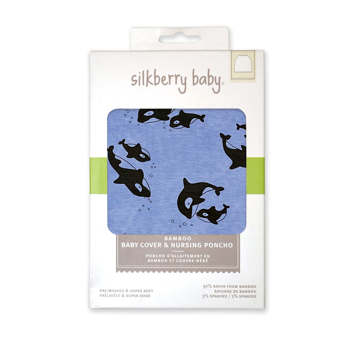 Bamboo Baby Cover & Nursing Poncho (Orca Print)
