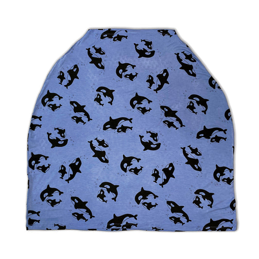 Bamboo Baby Cover & Nursing Poncho (Orca Print)