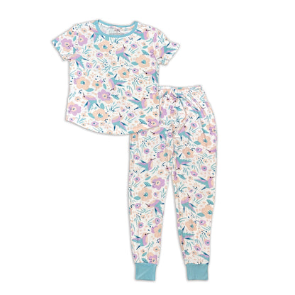 Pyjama pour femme en rayonne de bambou à manches courtes — Hummingbird Garden