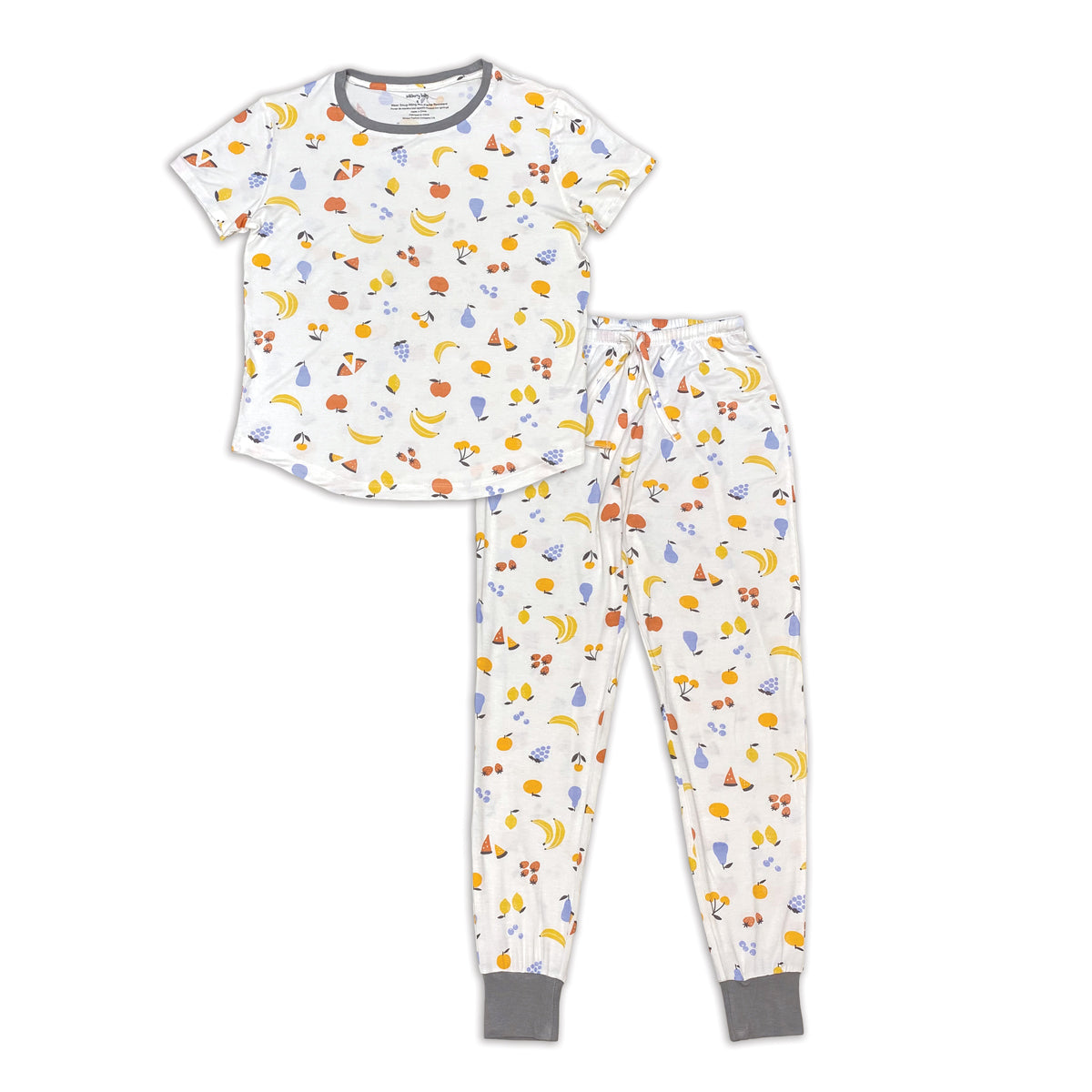 Women's Bamboo Short Sleeve Pajama Set (Fruit Salad Print)