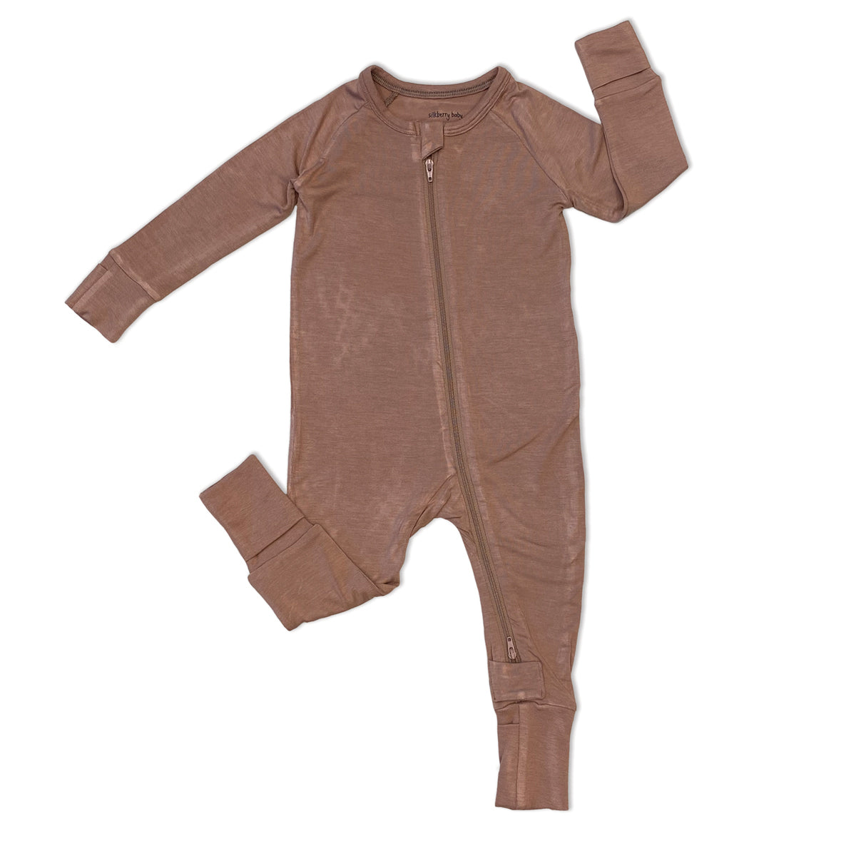 Bamboo 2-way Zipper Romper/Footless Sleeper (Beaver Fur)