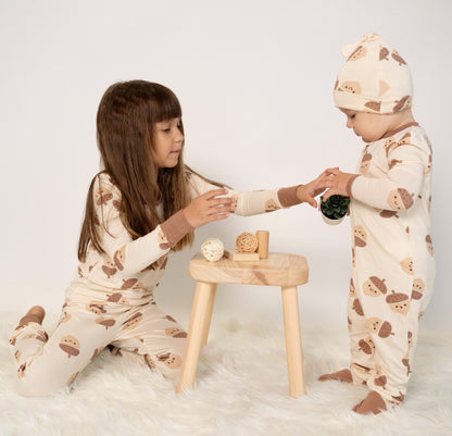 Rayon from Bamboo Footies with Two Way Zipper (Acorn Pals Print)