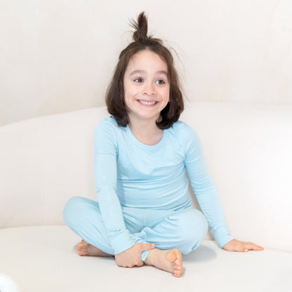 Rayon from Bamboo Long Sleeve Pajama Set (Sky)