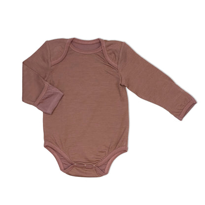 Bamboo Wool Long Sleeve Onesie (Earthy)