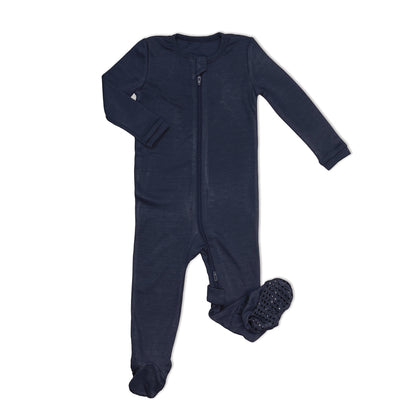 Dormeuse en laine et rayonne de bambou à zip double sens — Blue Night