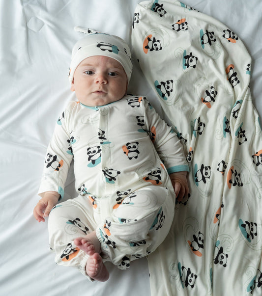 Bamboo Knot Hat (Surfs Up Panda Print)