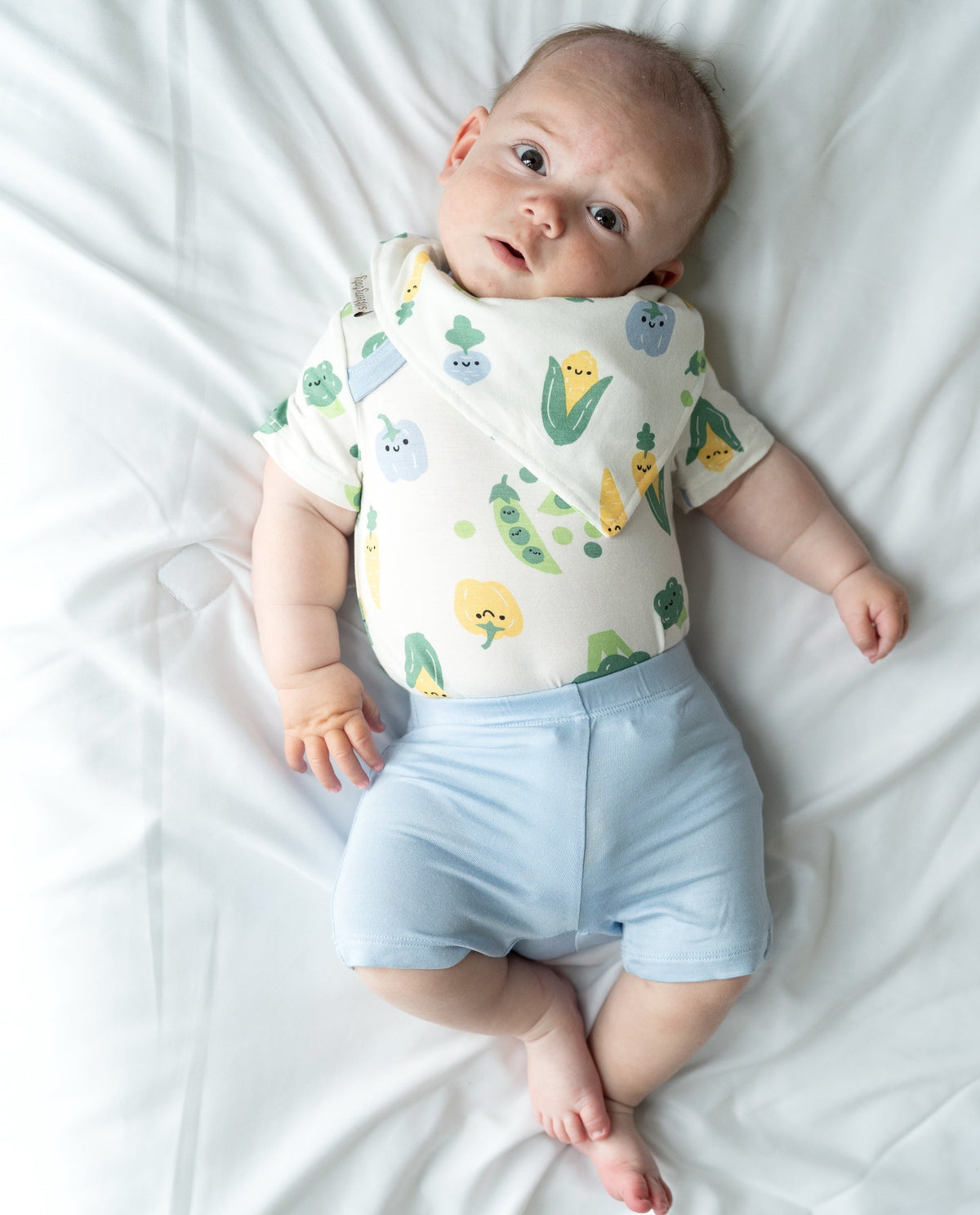 Bamboo Short Sleeve Onesie & Short Set (Farmers Market Prt/Skydive)