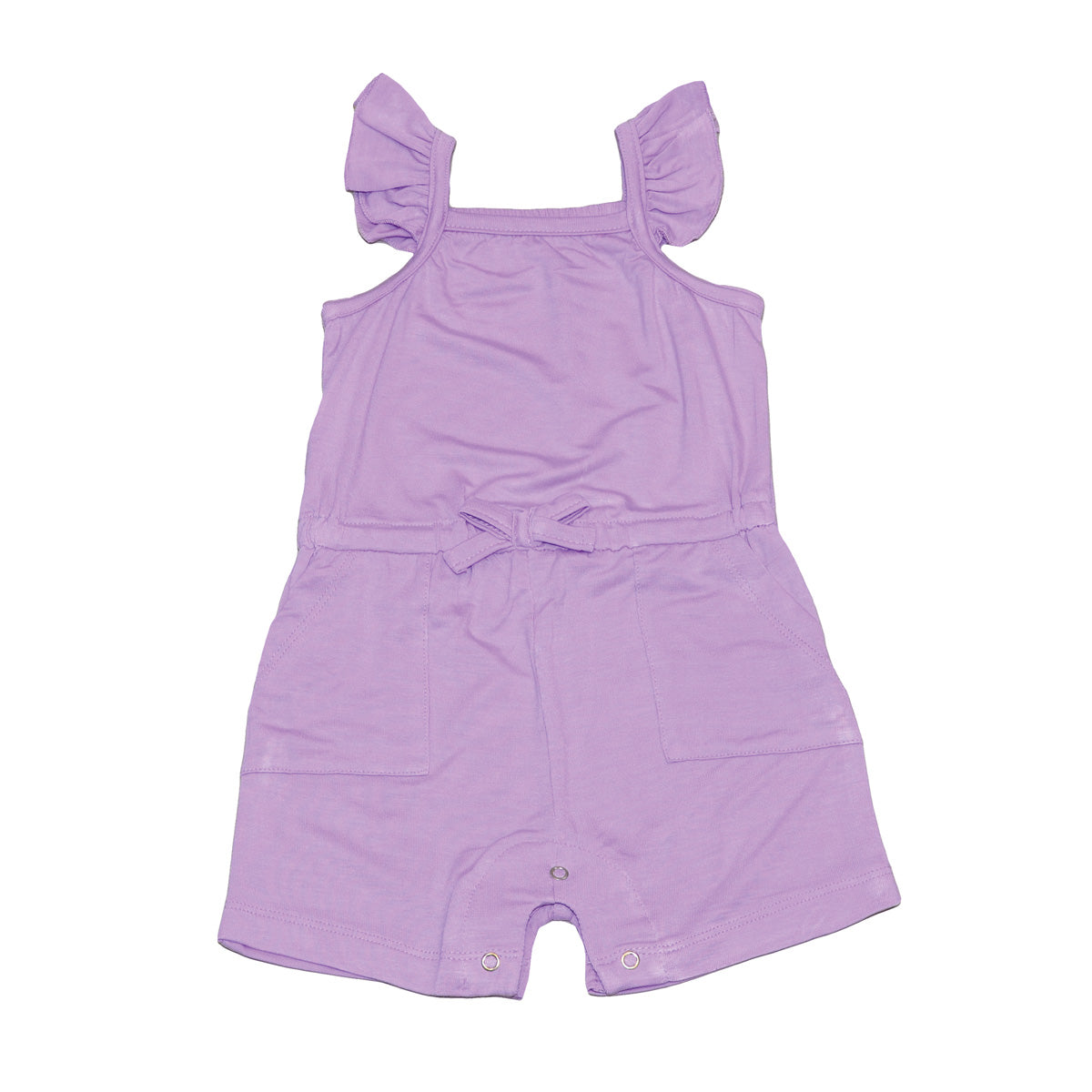 Bamboo Sleeveless Ruffle Romper (Lavender Bloom)