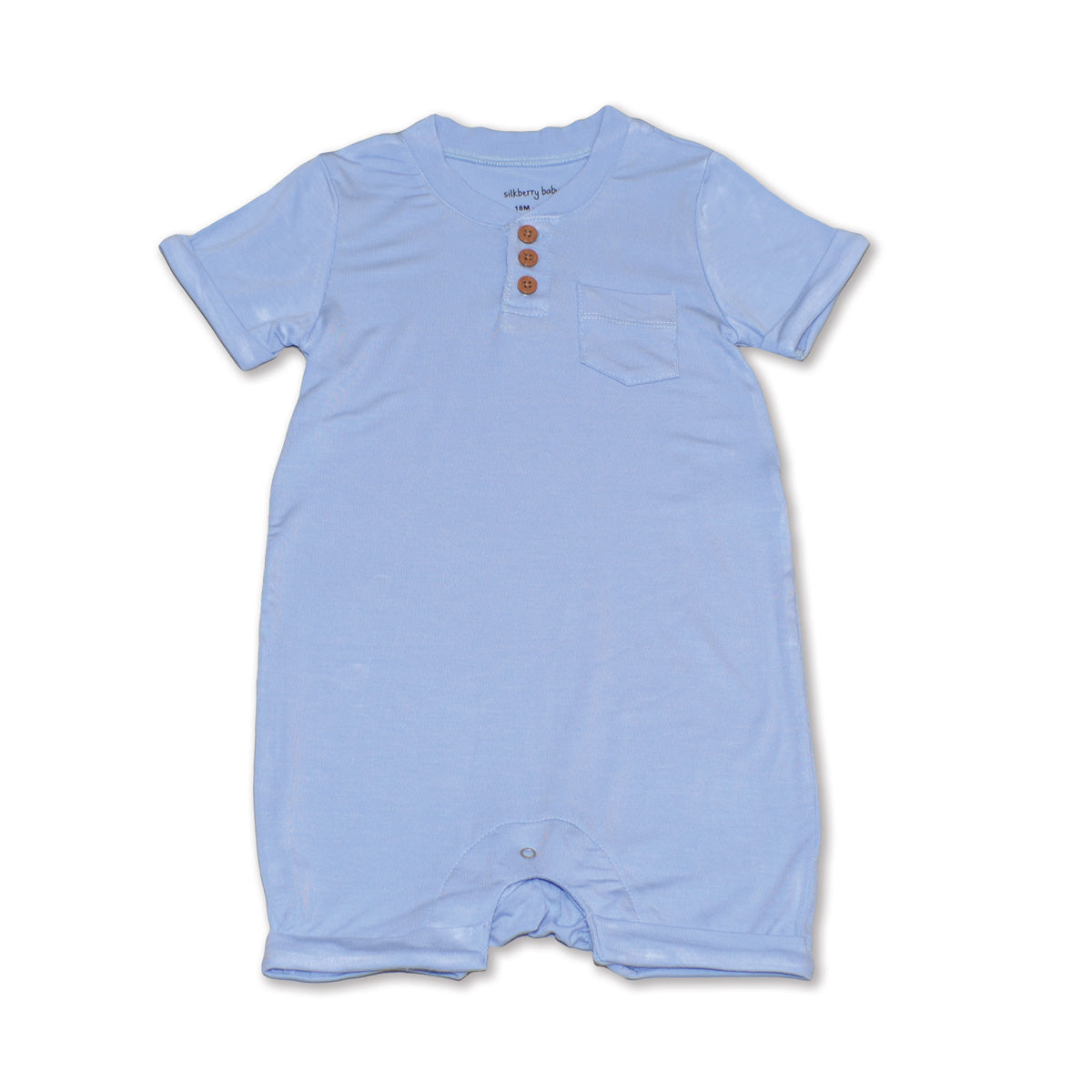 Bamboo Short Sleeve Romper with Buttons (Skydive)