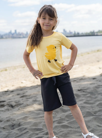 T-shirt imprimé à manches courtes en rayonne de bambou — Banana Cream