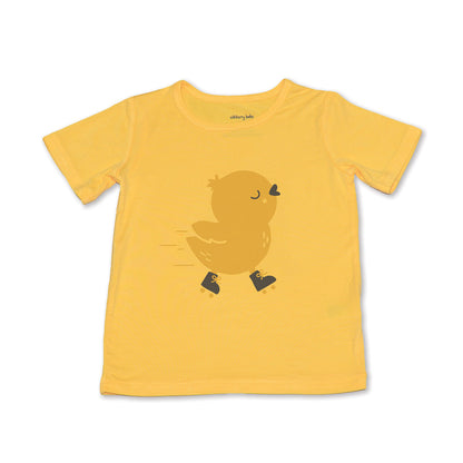 T-shirt imprimé à manches courtes en rayonne de bambou — Banana Cream