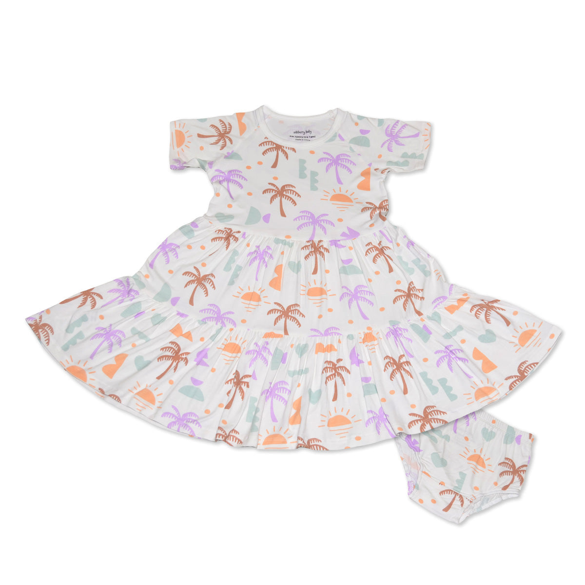 Bamboo Tiered Jersey Dress with Bloomer (Boho Surf Print)