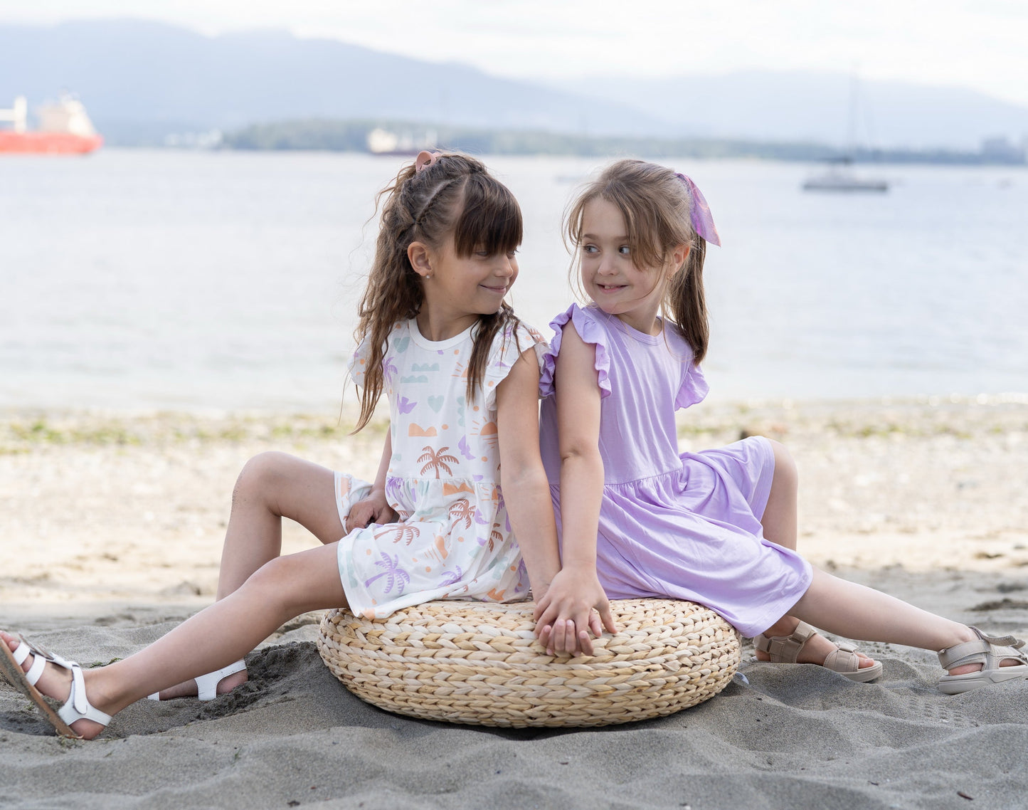 Bamboo Flutter Sleeve Dress with Bloomer (Boho Surf Print)