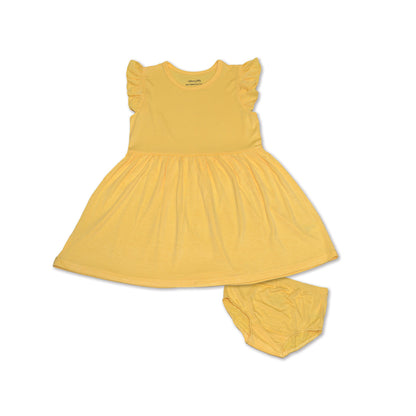 Robe à manches volantées et bloomer en rayonne de bambou — Banana Cream