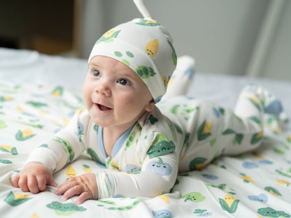 Rayon from Bamboo Footies with Two Way Zipper (Farmers Market Print)