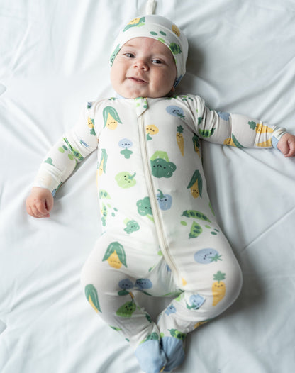 Rayon from Bamboo Footies with Two Way Zipper (Farmers Market Print)