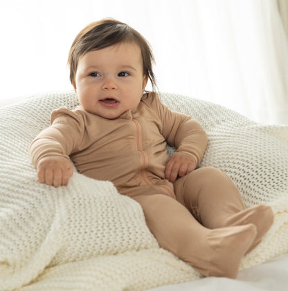 Rayon from Bamboo Footies with Two Way Zipper (Maple Sugar)