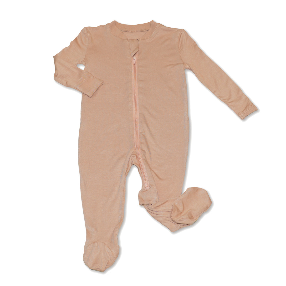 Bamboo Footies with Two Way Zipper (Maple Sugar)