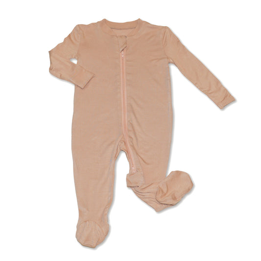 Bamboo Footies with Two Way Zipper (Maple Sugar)