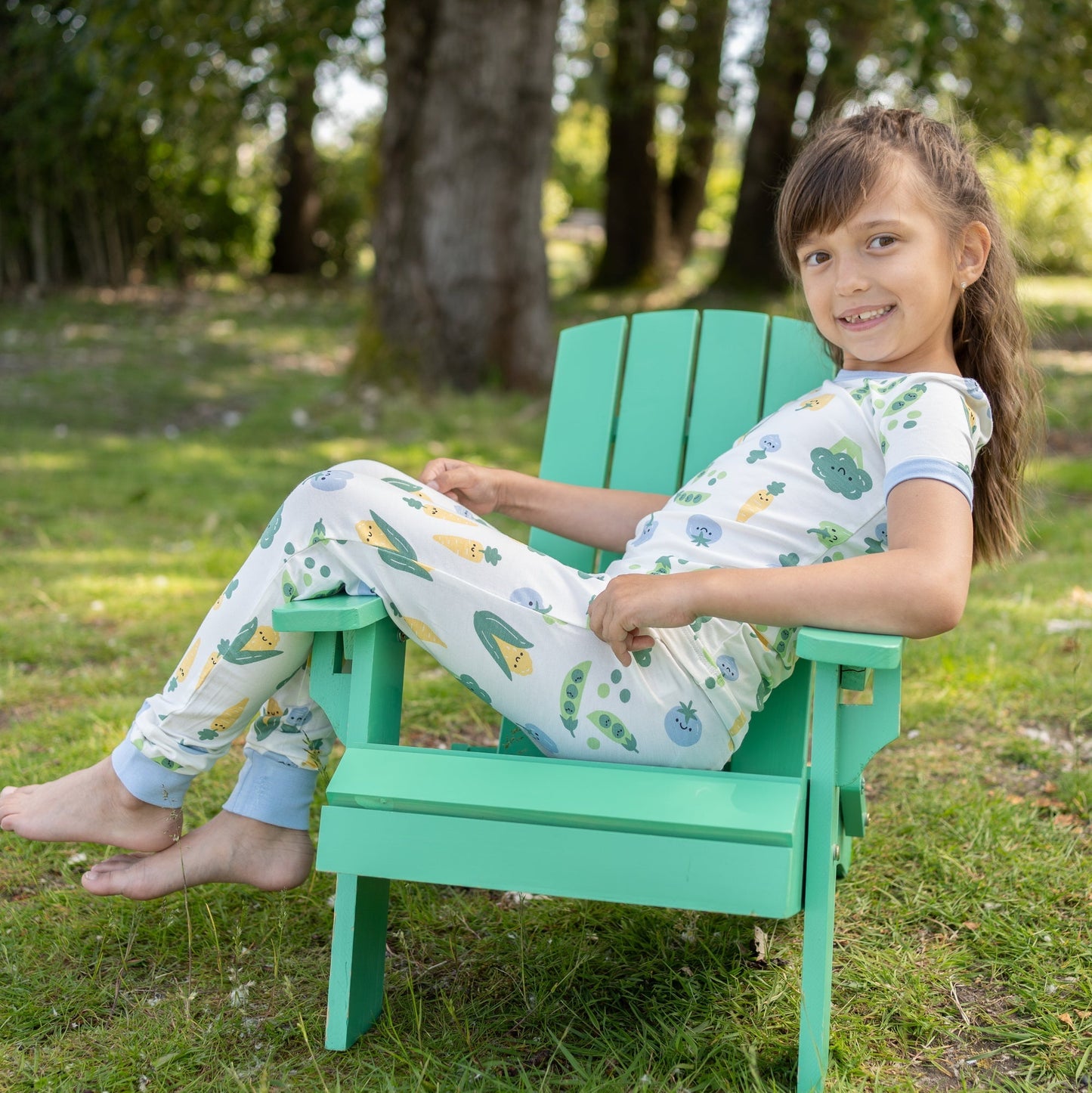 Bamboo Short Sleeve Pajama Set (Farmers Market Print)