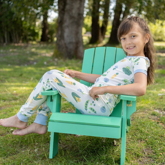 Bamboo Short Sleeve Pajama Set (Farmers Market Print)