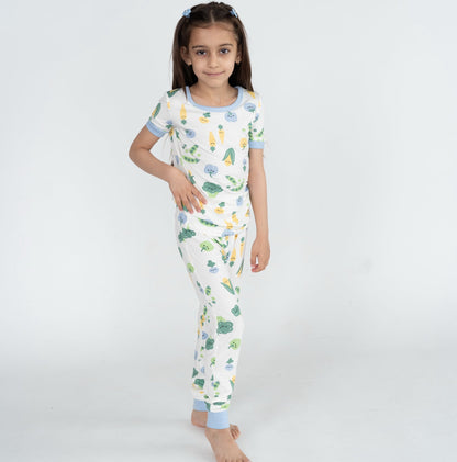 Bamboo Short Sleeve Pajama Set (Farmers Market Print)