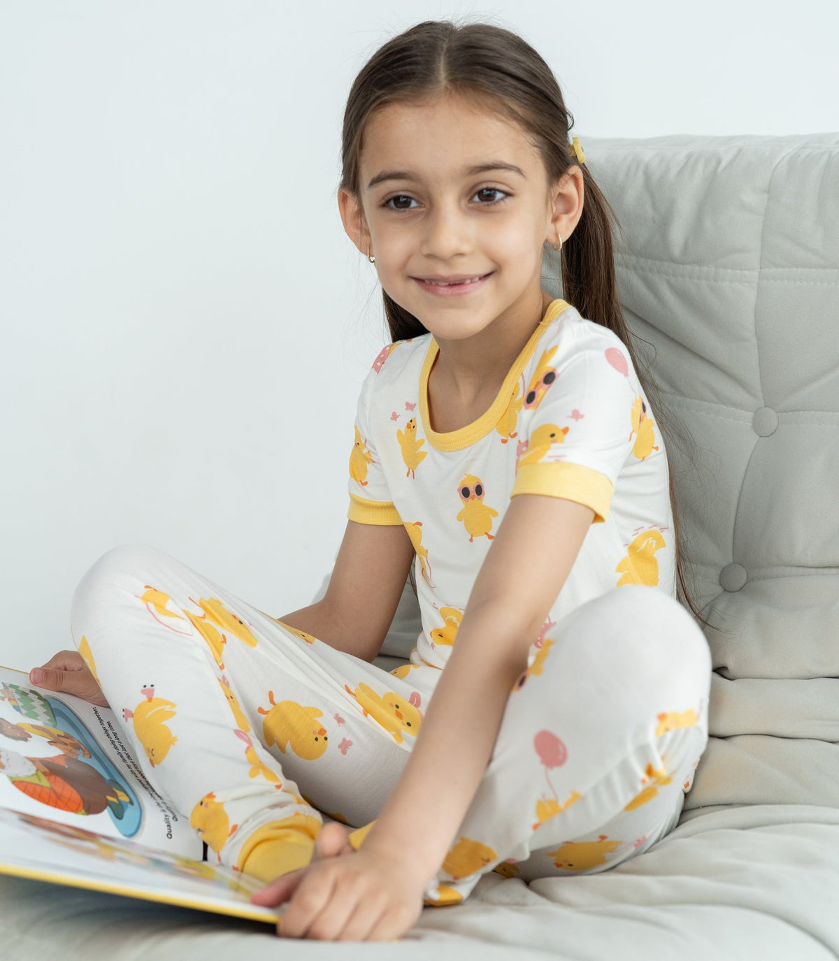 Bamboo Short Sleeve Pajama Set (Little Chick Print)