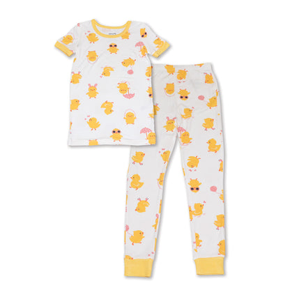 Bamboo Short Sleeve Pajama Set (Little Chick Print)