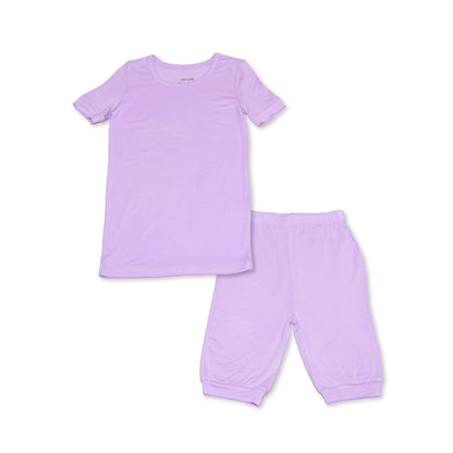 Pyjama en rayonne de bambou avec haut à manches courtes et short — Lavender Bloom