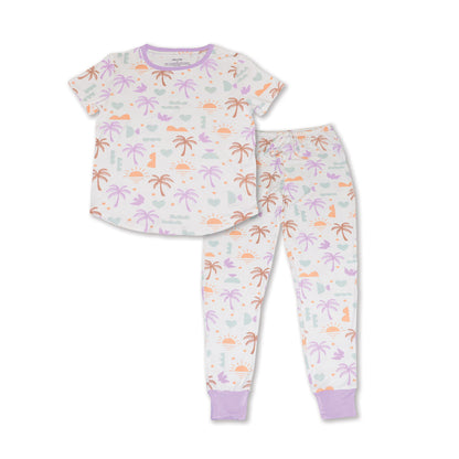 Pyjama pour femme en rayonne de bambou à manches courtes — Boho Surf