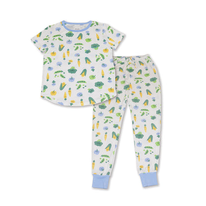 Women's Bamboo Short Sleeve Pajama Set (Farmers Market Print)