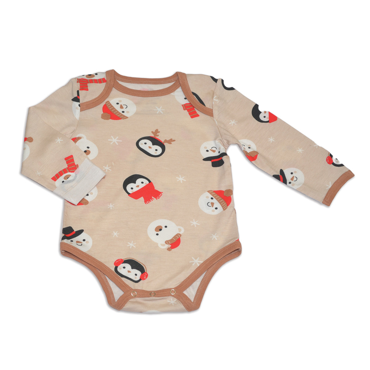 Bamboo L/S Onesie (Snowy Faces Print)