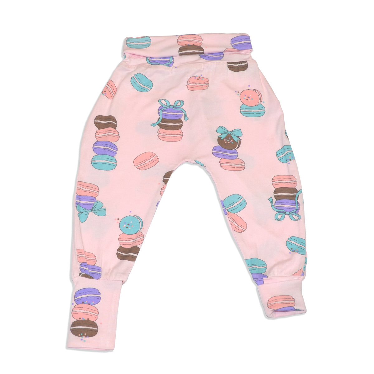 Bamboo Grow with Me Harem Pants (Macaron Party Print)
