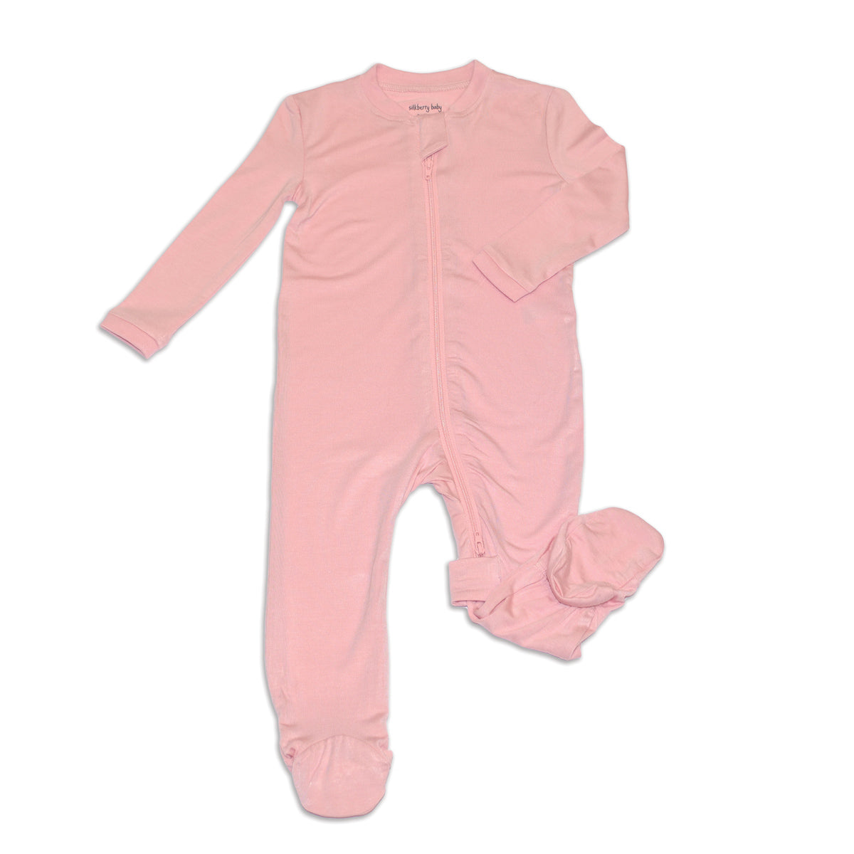 Bamboo Footies with Two Way Zipper (Coral Blush)