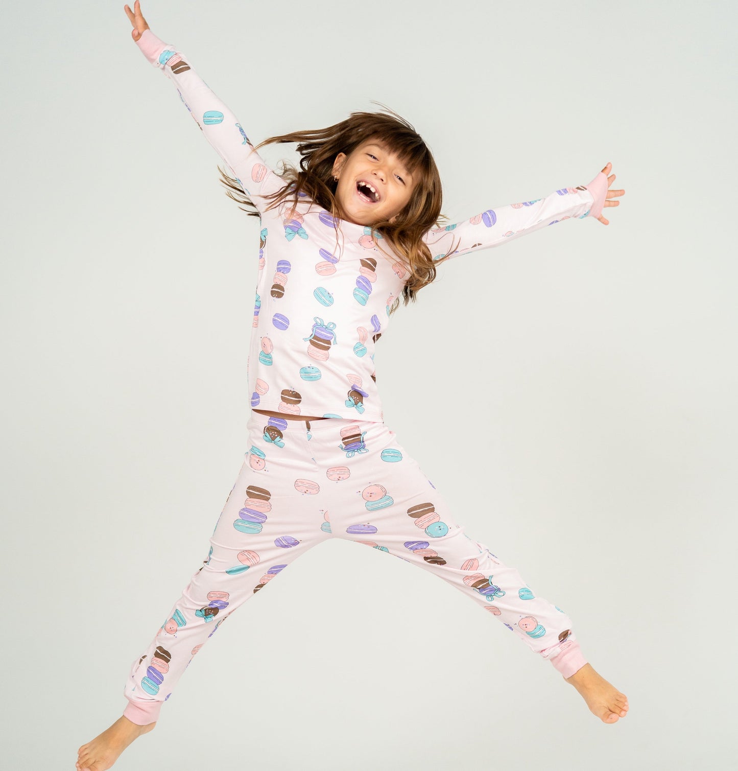 Bamboo Long Sleeve Pajama Set (Macaron Party Print)