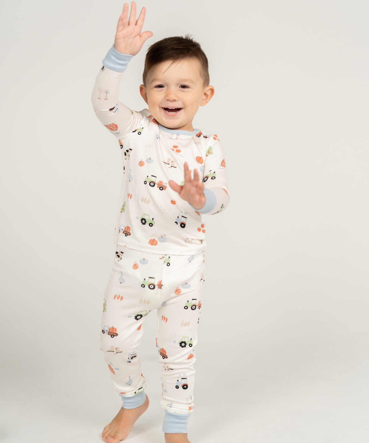 Bamboo Long Sleeve Pajama Set (Pumpkin Farm Print)