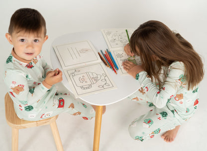 Dormeuse en rayonne de bambou à zip double sens avec cahier de coloriage — Festive Cocoa