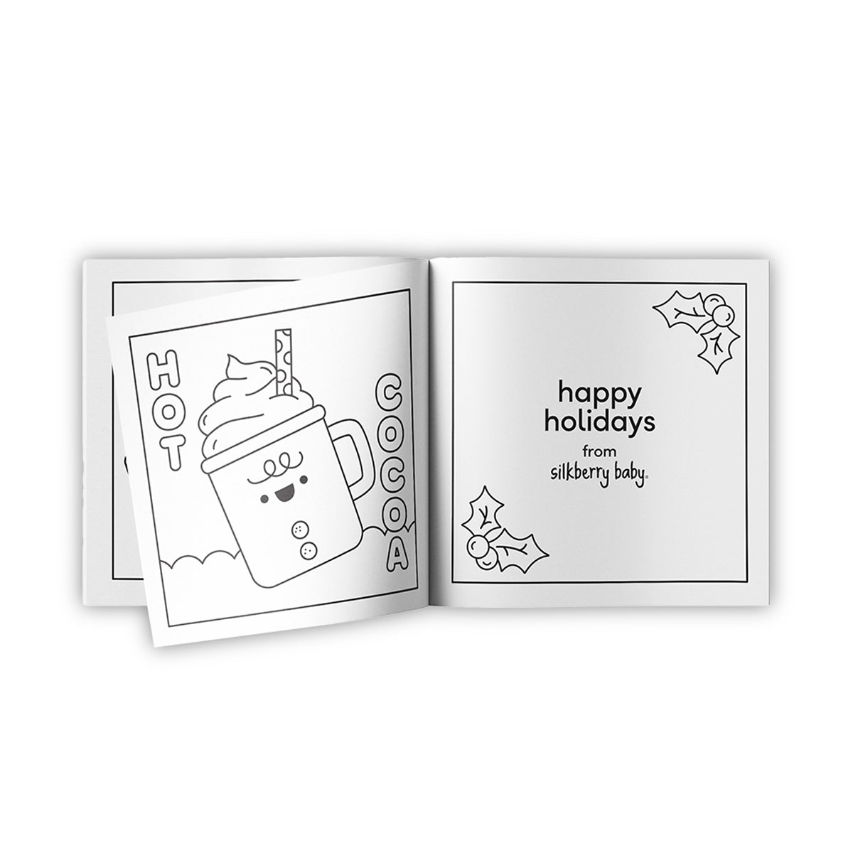 Bamoboo Long Sleeve Pajama Set & Coloring Book (Festive Cocoa Print)