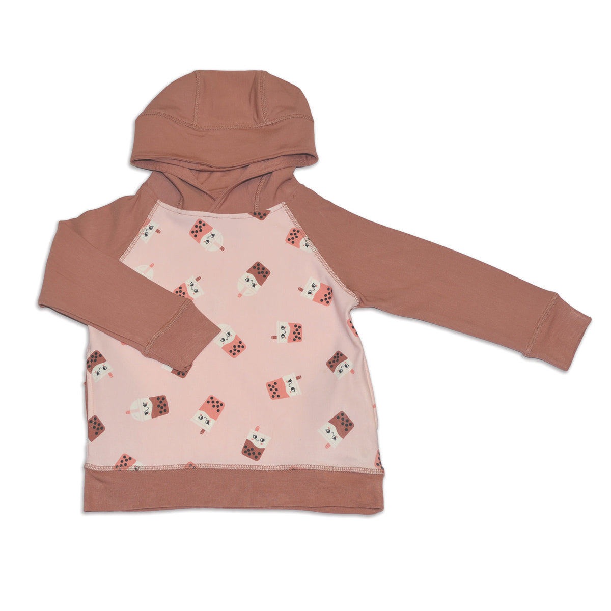 Bamboo Fleece Pullover Hoodie (Bubble Tea Time Print)