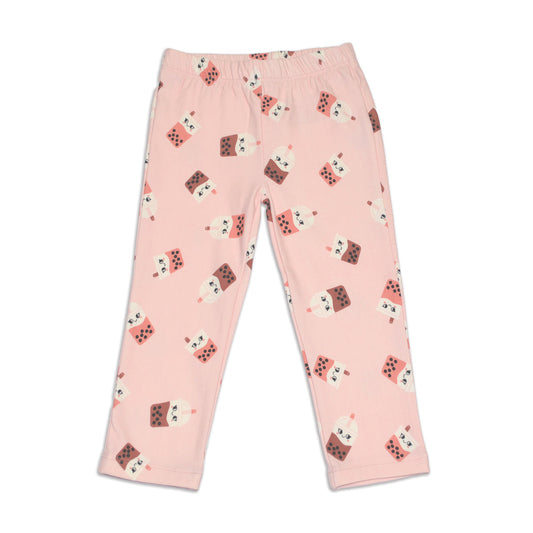 Bamboo Fleece Leggings (Bubble Tea Time Print)