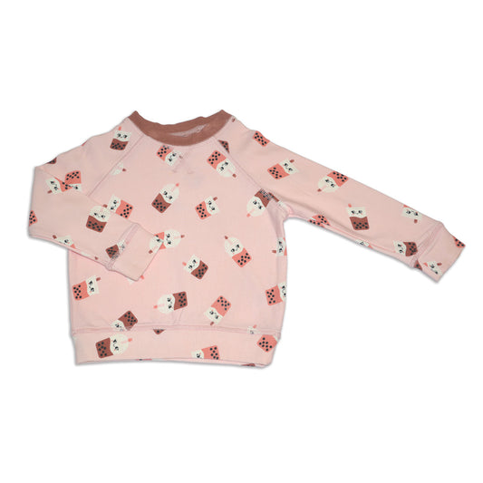 Bamboo Fleece Sweatshirt (Bubble Tea Time Print)