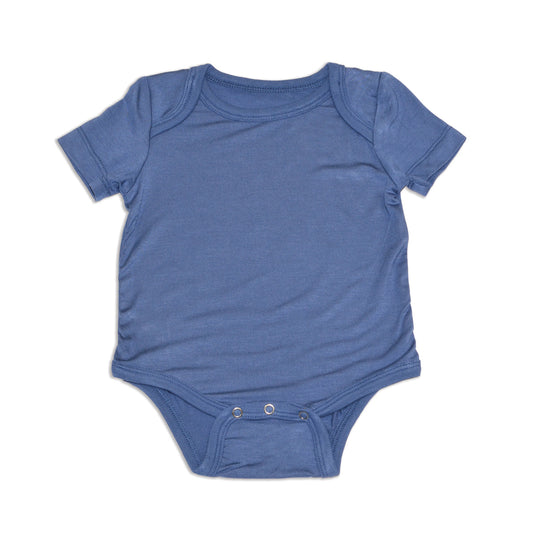 Bamboo Short Sleeve Onesie (Galactic Blue)