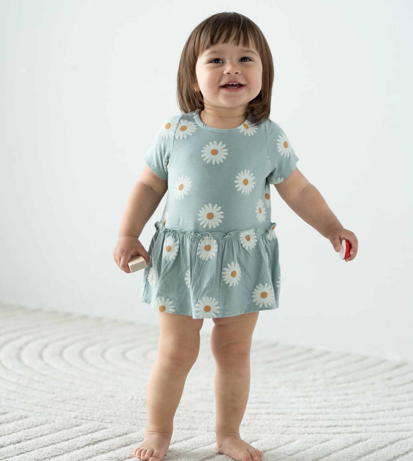 Bamboo Skirt Bodysuit (Daisy Print)