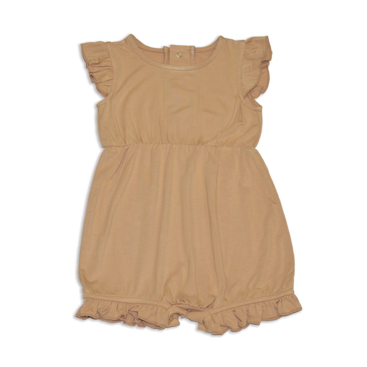 Bamboo Ruffle Romper (Cookie)